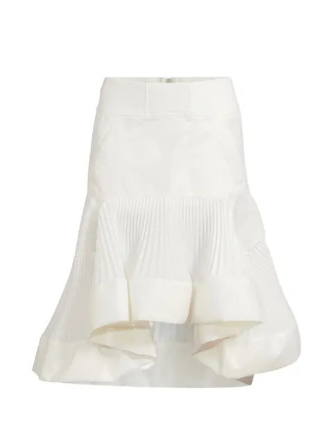 sacai ruffled pleated A-line skirt White 2608307