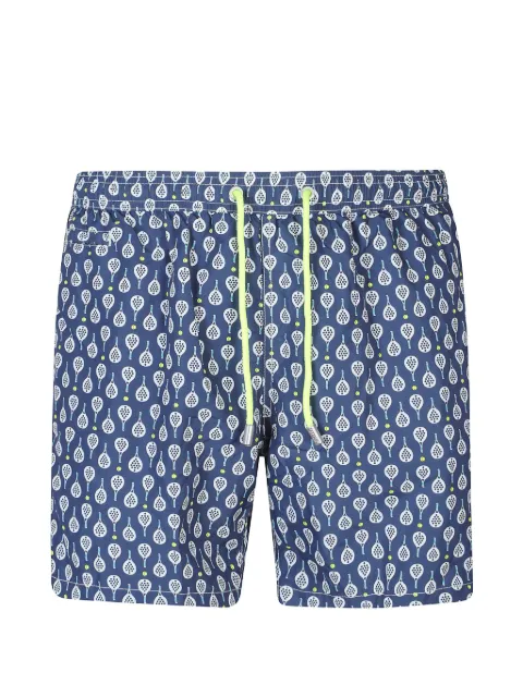 MC2 Saint Barth drawstring patterned swim shorts Blue LIG0003