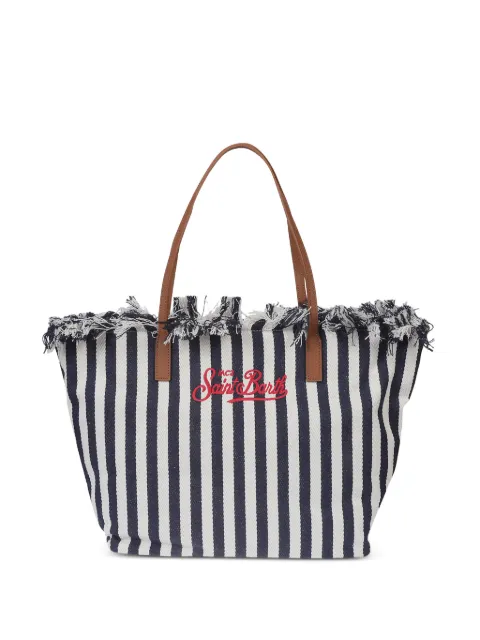 MC2 Saint Barth City Bag Mid Fringe striped shoulder bag Blue CBF000101768L