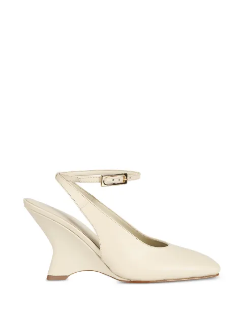 GIABORGHINI square toe ankle strap heeled pumps Neutrals VALERIE2010IVORY