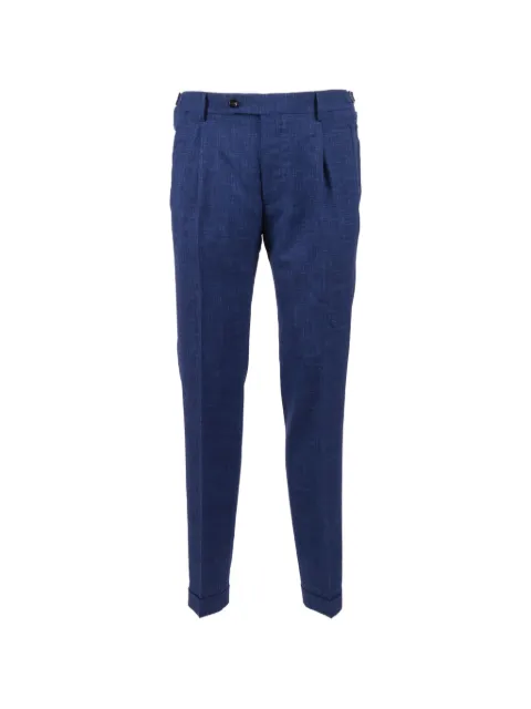 Berwich Retrolong pleated trousers Blue RETROLONGLP184U