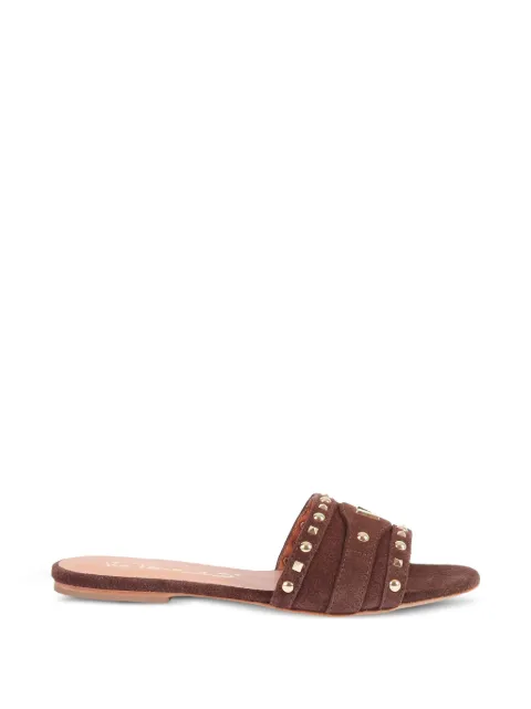 Via Roma 15 stud-embellished sandals Brown 4624