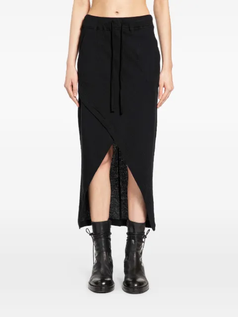 Thom Krom crossed-front asymmetric skirt Black WSK97