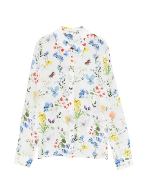 alice + olivia Willa floral blouse White CC603P04042