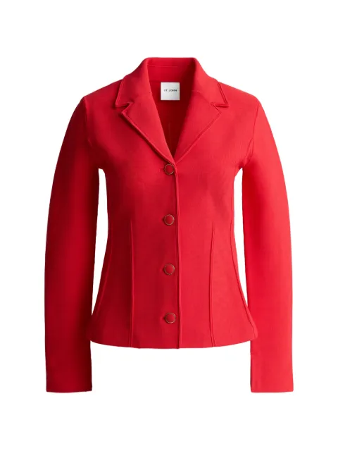 St. John Valley Knit Long Sleeve Jacket Red K61P0B1BTDC
