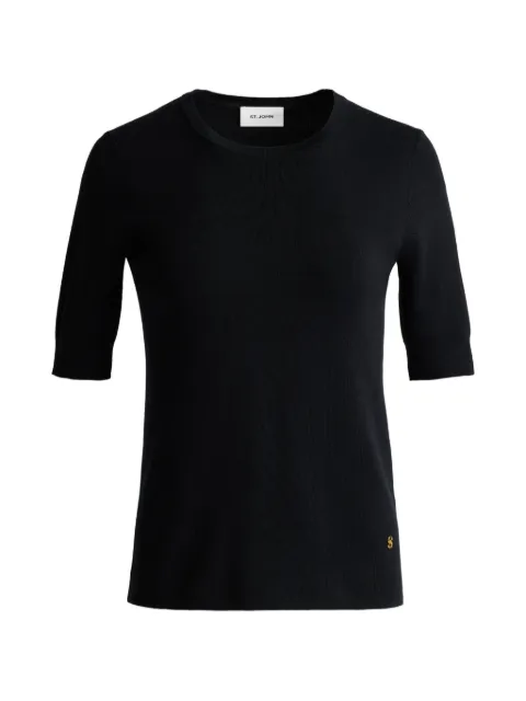 St. John short sleeve cotton T-shirt Black K51P0F1BK00