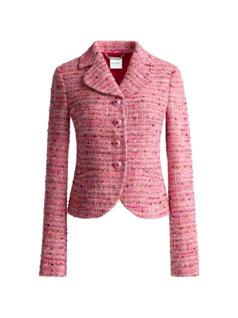 St. John Rosa notched-collar tweed jacket Pink K61PC32PDCM