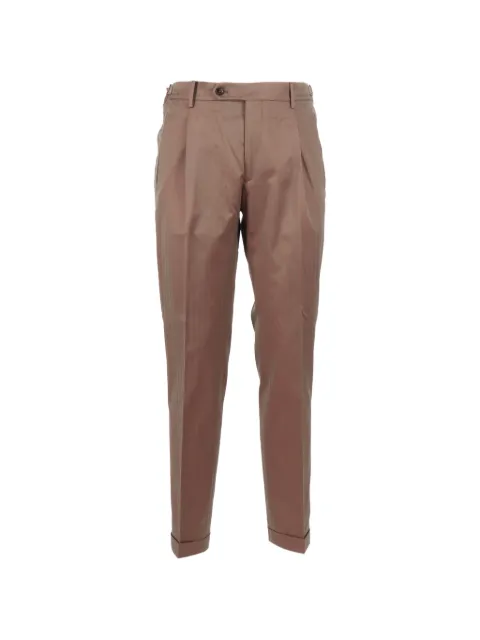 Berwich Retrolong pleated tailored trousers Brown RETROLONGDG1634