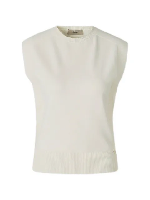 Herno ribbbed-trim vest Neutrals MG000163D76092