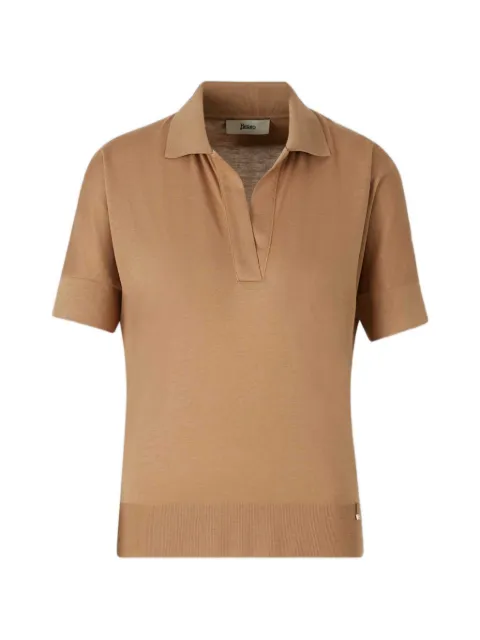 Herno polo-collar top Brown JPL00113D52056