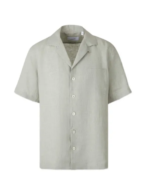 Lardini chest-pocket short-sleeves shirt Grey PAKLOPCNC1932