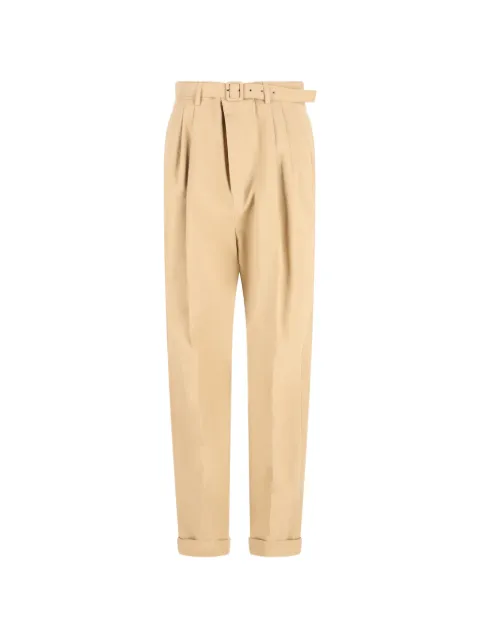 Saint Laurent belted pleated trousers Neutrals 854428Y1N29