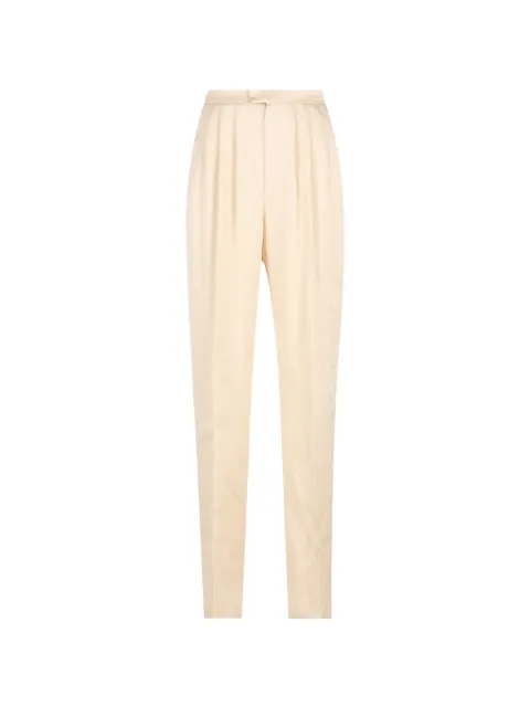 Saint Laurent pleated silk trousers Neutrals 856580Y7J13