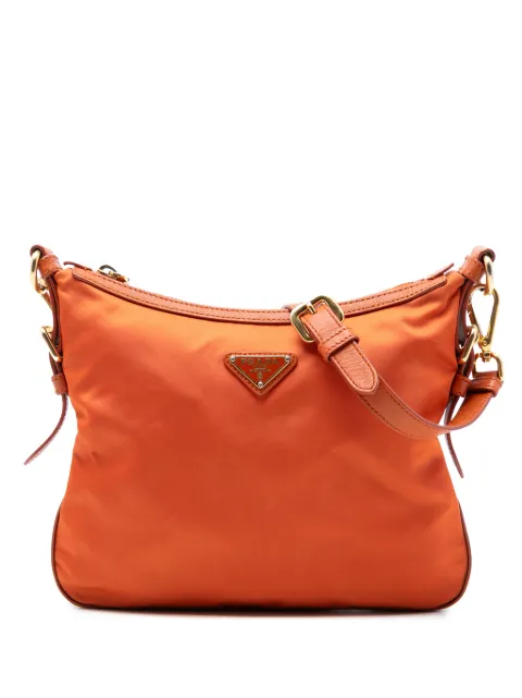 Prada Pre-Owned 2013-2026 Saffiano Trimmed Tessuto Zip Top crossbody bag Orange PC2X9TZCOHLSIO06