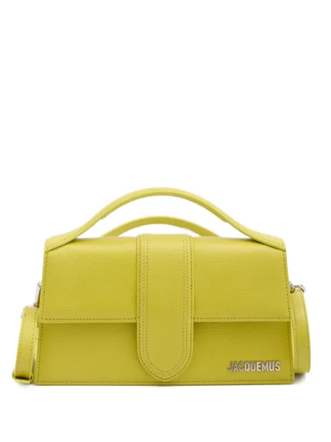 Jacquemus Bambino top handle leather tote bag Green BAW00007AC03G02