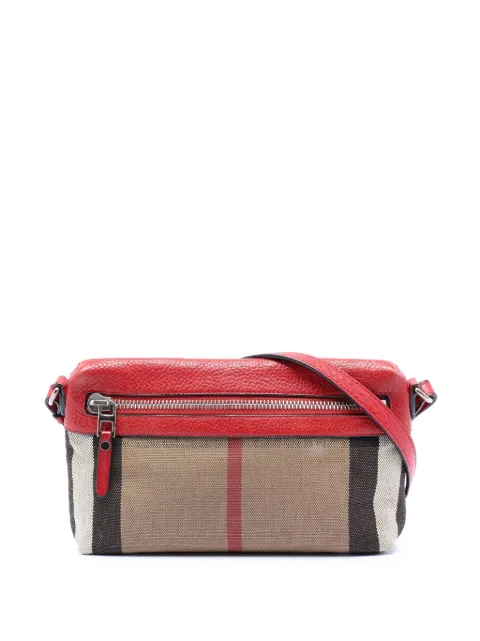 Burberry Pre-Owned 2000-2017 Small Mega Check Canvas Farley crossbody bag Brown 4VGN8YWCG9MBZP5E