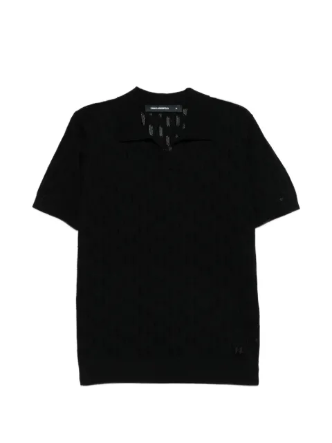 Karl Lagerfeld logo pattern polo shirt Black 655005562301