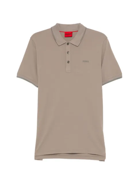 HUGO logo-printed polo shirt Neutrals 50467344