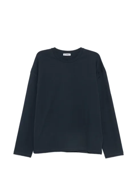 Jil Sander logo-embroidered long-sleeve T-shirt Blue J22GC0273J20367