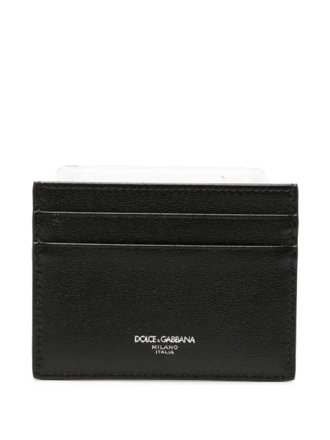 Dolce & Gabbana logo-print leather cardholder Black BP0330AV956