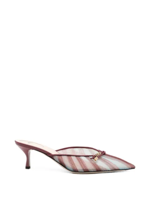 FENDI tulle striped mules Red 8R9012AY2N