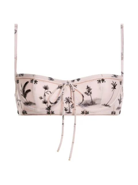 Agua By Agua Bendita Libertad Arena beaded bikini top Neutrals 22020