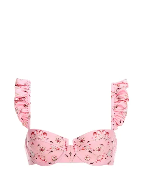 Agua By Agua Bendita Kiwi Playa ruffled underwired bikini top Pink 22000