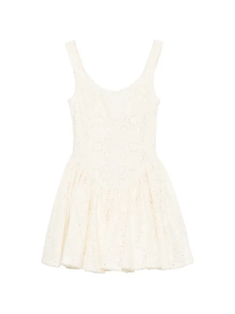 Agua By Agua Bendita Pluma Playa eyelet mini dress Neutrals 21992