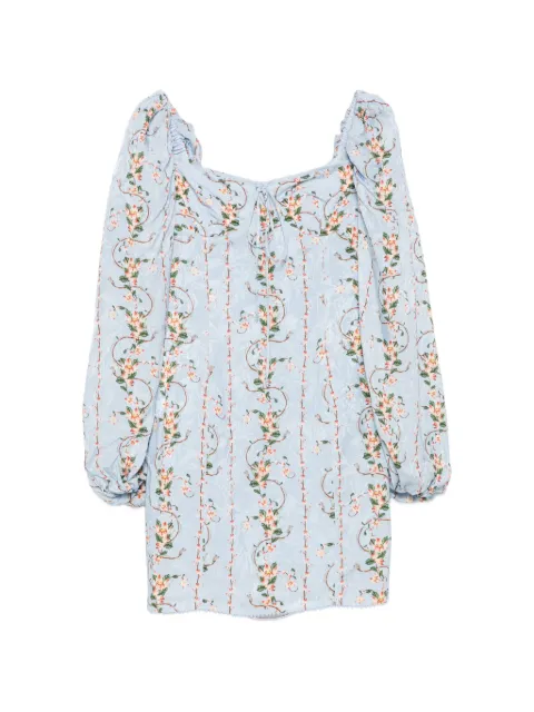 Agua By Agua Bendita Lorena floral-jacquard mini dress Blue 21972