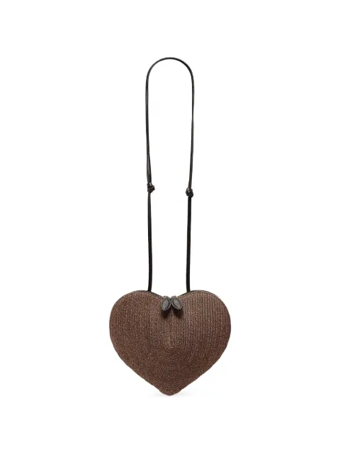 Alaïa Le Coeur raffia crossbody bag Brown AA1P003CA573