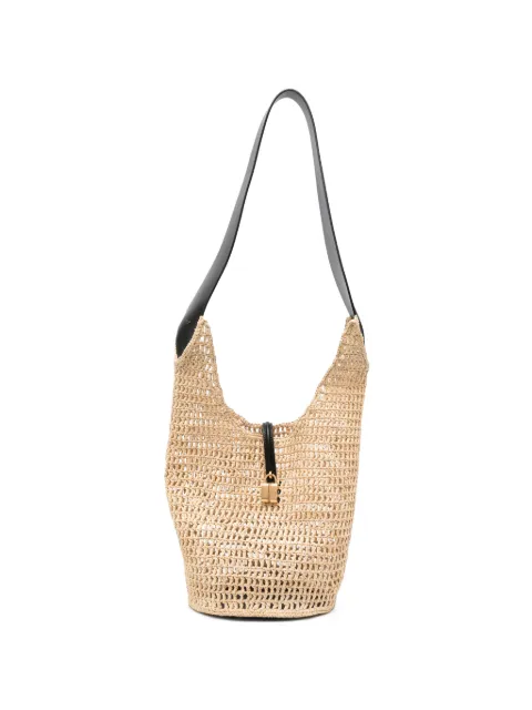 DeMellier Siena raffia shoulder bag Neutrals D136SGB1