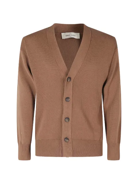 Gran Sasso fine-knit button-up cardigan Brown 2318818051098