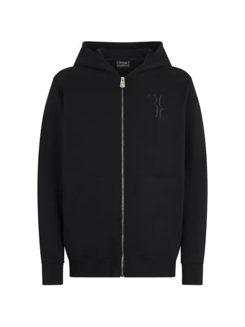 Billionaire Baroque logo-embroidered hoodie Black BAFCMJB3968BTE014N