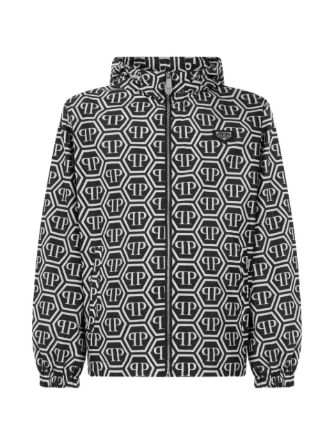 Philipp Plein nylon jacket monogram Black UAFCMRB3163PNY002N