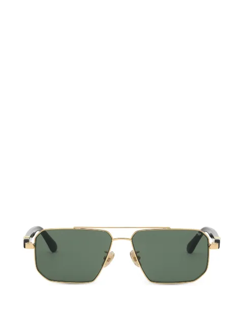 Philipp Plein Eyewear geometric-frame logo-plaque sunglasses Green UAFAMES0318PXV100N