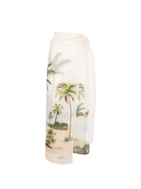 Agua By Agua Bendita Lavanda tropical-print sarong Neutrals 22024
