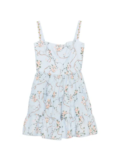 Agua By Agua Bendita Lima floral-print tiered mini dress Blue 21971