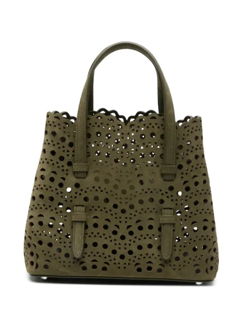Alaïa mini Mina 20 laser-cut tote bag Green AA1S06720CA322