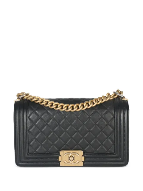 CHANEL Pre-Owned 2018 medium Boy quilted lambskin bag Black 151219