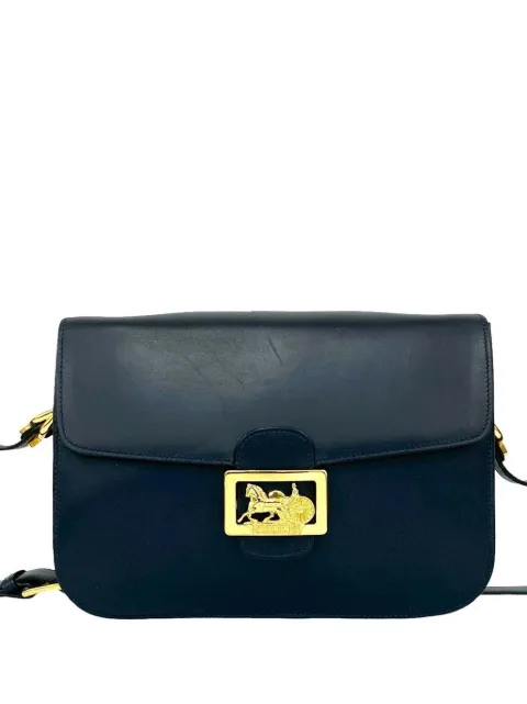 Celine Pre-Owned 20th Century Leather Logo Horse Carriage crossbody bag Blue 0V59RYZPJ4T2PI6Y