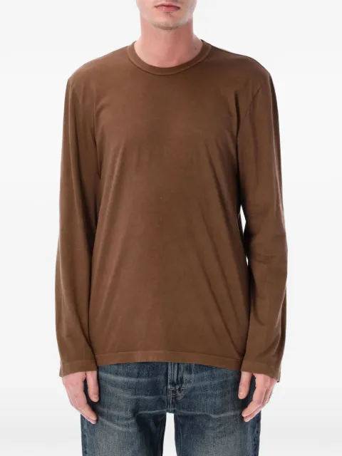 James Perse long-sleeve crewneck T-shirt Brown MLJ3351
