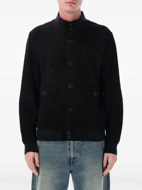 Sword button pocket biker jacket Black 5524SUEDEGS11