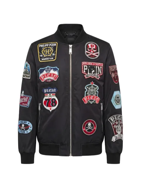 Philipp Plein nylon bomber patches Black UAFCMRB3169PNY002N