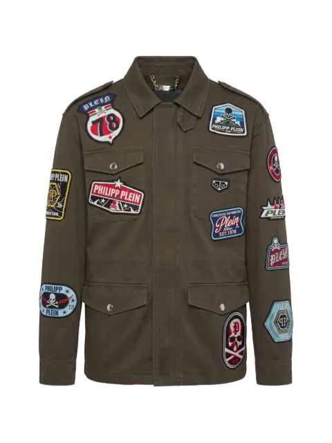 Philipp Plein military jacket patches Green UAFCMRB3167PTE003N