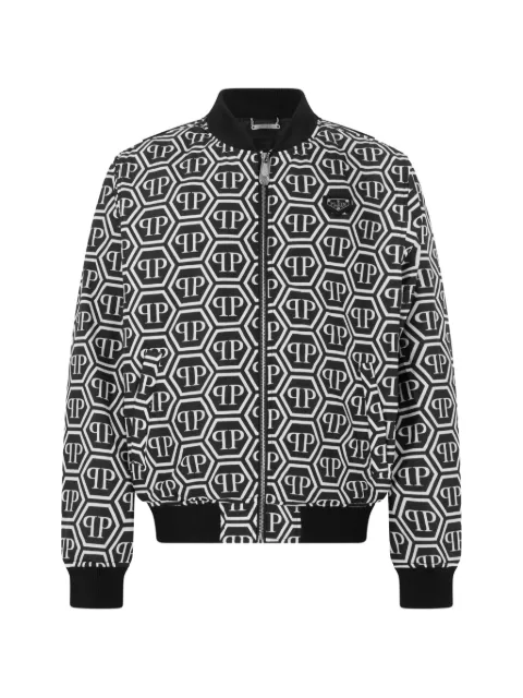 Philipp Plein nylon bomber monogram Black UAFCMRB3162PNY002N