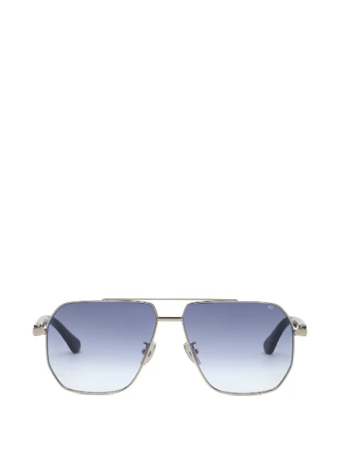 Philipp Plein Eyewear gradient-lens geometric-frame sunglasses Silver UAFAMES0317PXV100N