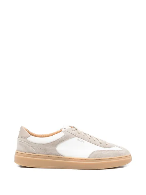BOSS lace-up trainers with suede trims Grey 50567947