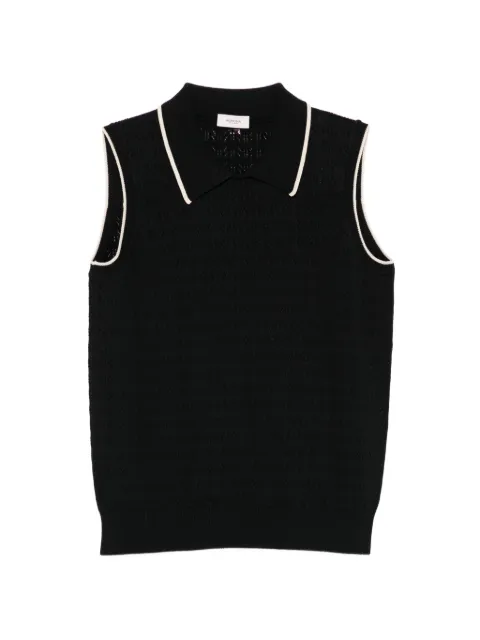 Agnona sleveeless perforated vest Black K3110858F120P