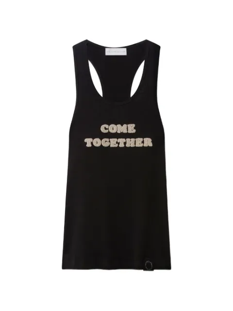 Stella McCartney Come Together slogan tank top Black 6J04203SQA56