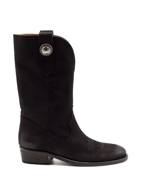 Via Roma 15 applique-embroidery boots Black 4378